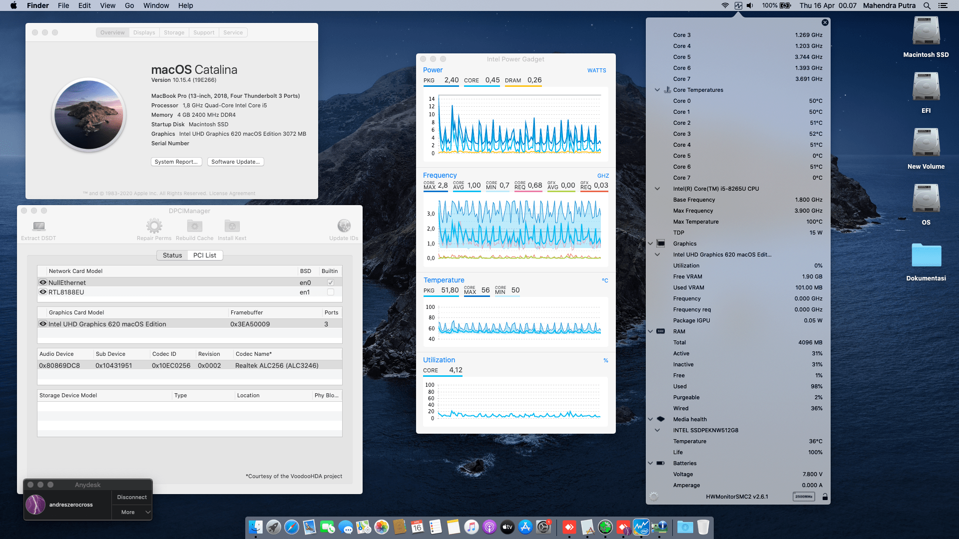 Success Hackintosh macOS Catalina 10.15.4 Build 19E266 in Asus A409FJ-EX552T